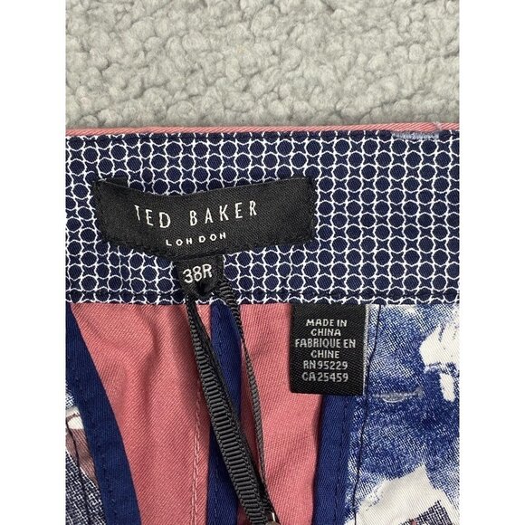 Ted Baker Men's Chino Shorts Pink Flat Front Pockets Stretch Twill 38R New - Picture 7 of 9